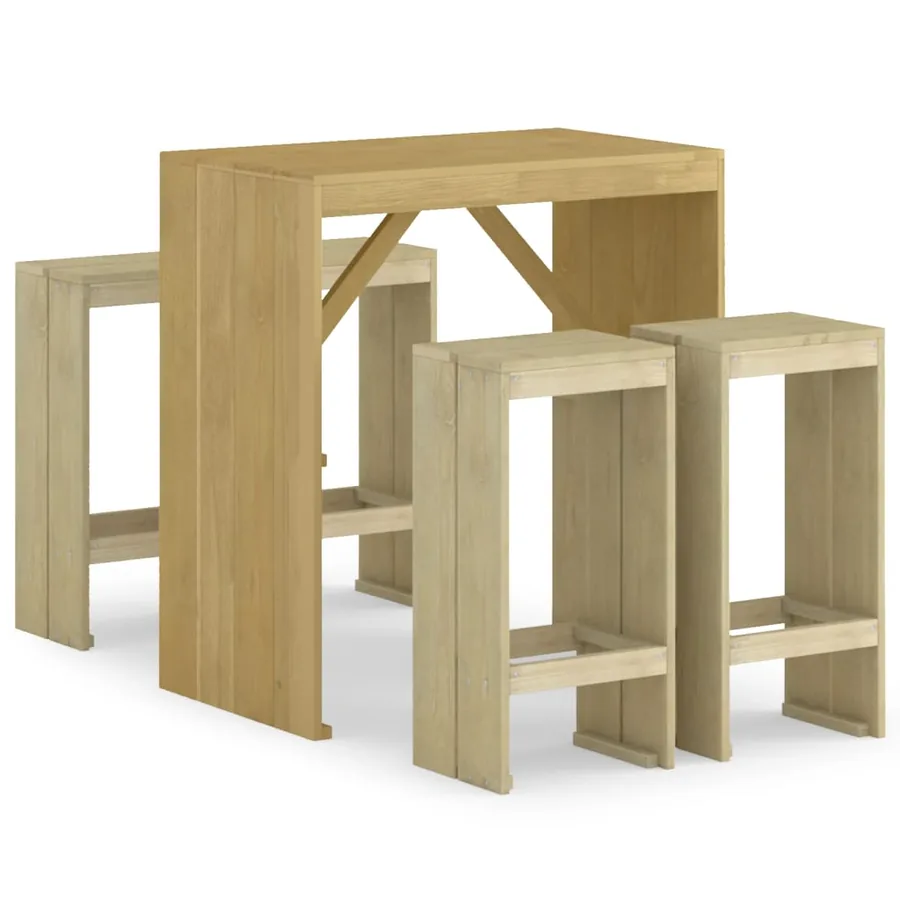 Meubles de bar de jardin 5 pcs Bois de pin imprégné - 2