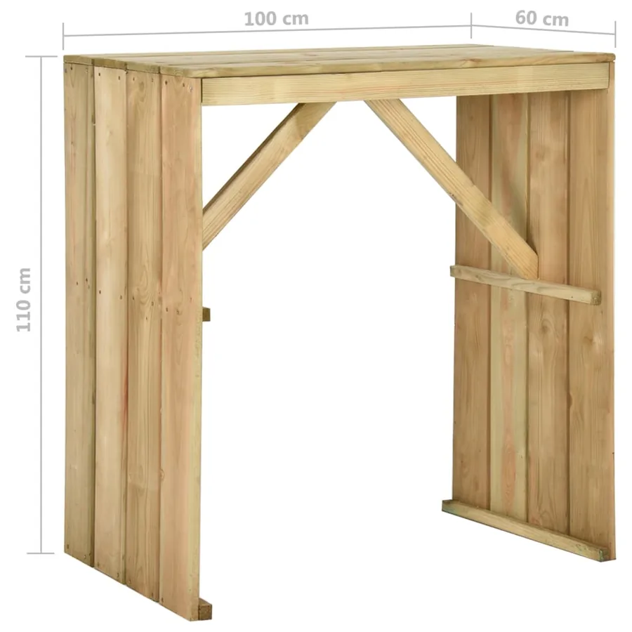 Meubles de bar de jardin 5 pcs Bois de pin imprégné - 9