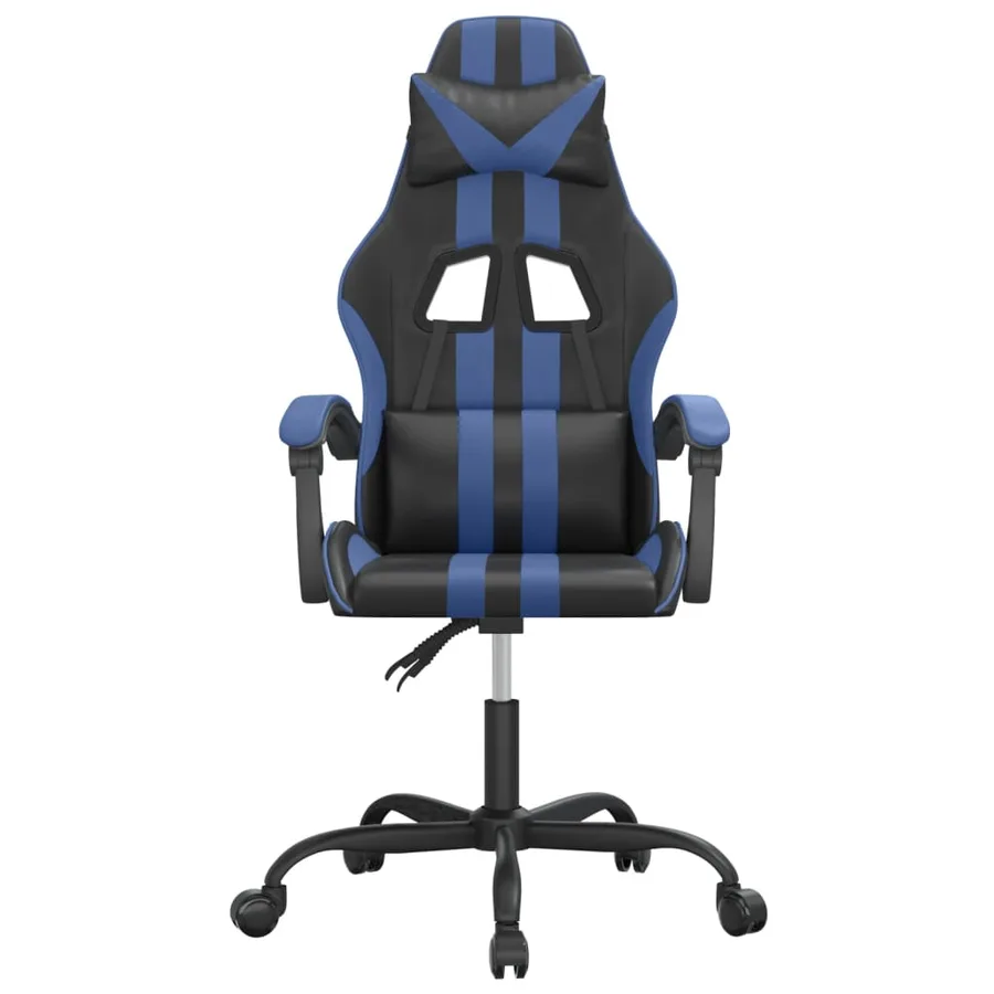 Chaise de jeu pivotante Noir et bleu Similicuir - 3