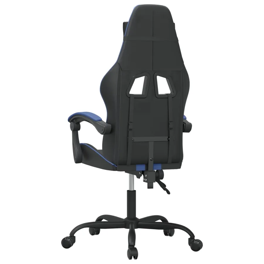 Chaise de jeu pivotante Noir et bleu Similicuir - 5