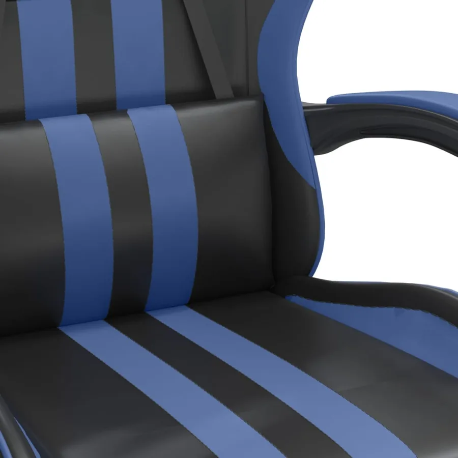 Chaise de jeu pivotante Noir et bleu Similicuir - 6