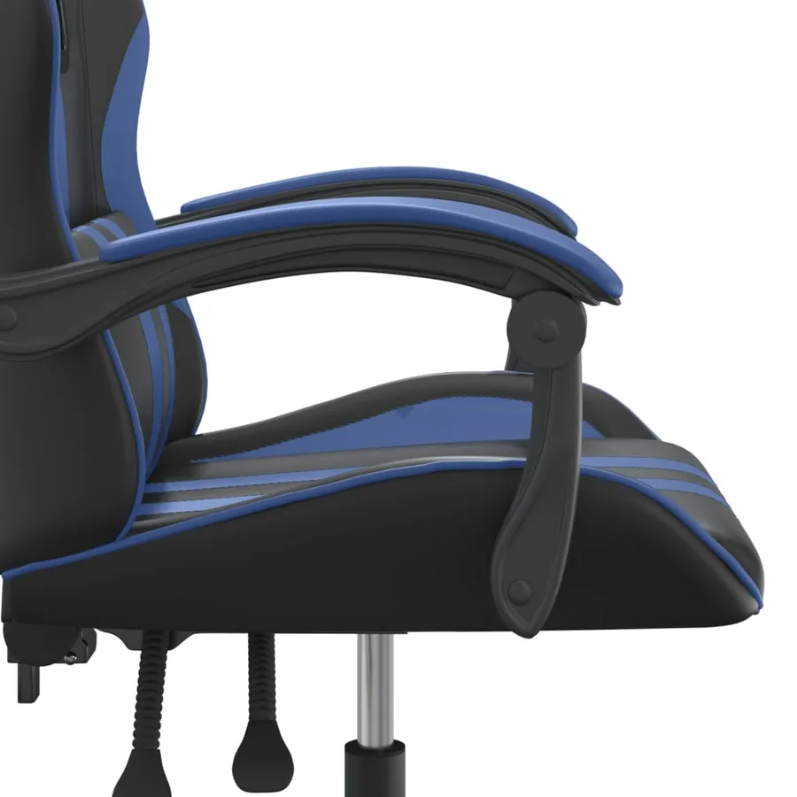 Chaise de jeu pivotante Noir et bleu Similicuir - 7