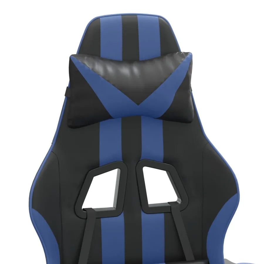 Chaise de jeu pivotante Noir et bleu Similicuir - 8