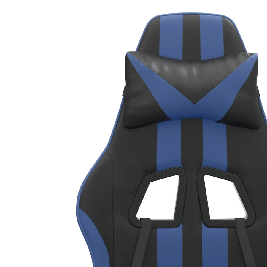 Chaise de jeu pivotante Noir et bleu Similicuir - 9