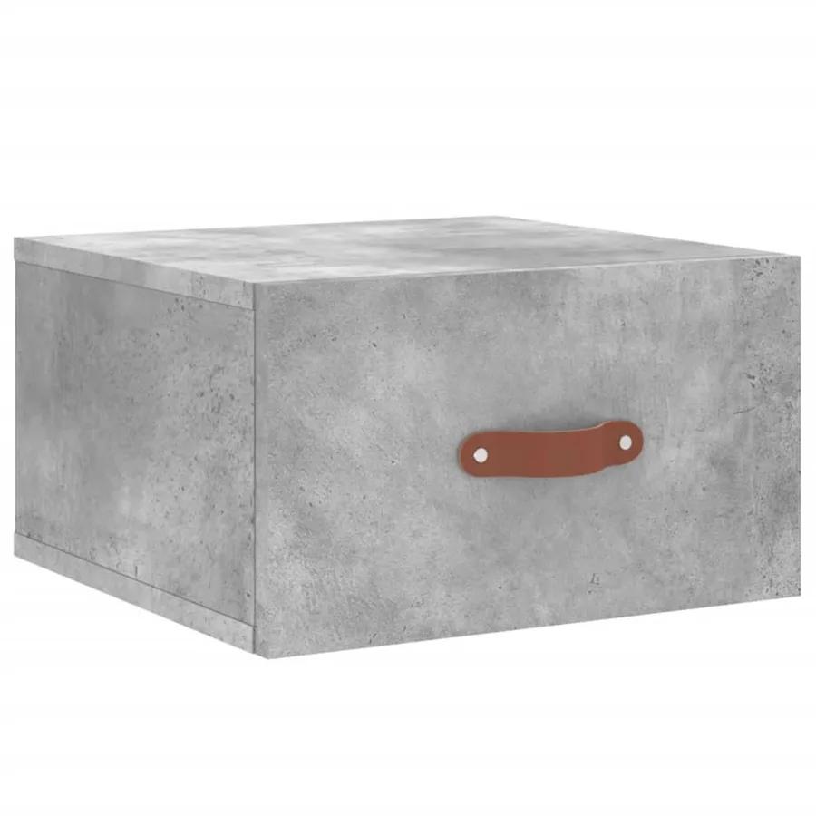 Table de chevet murale gris béton 35x35x20 cm - 2