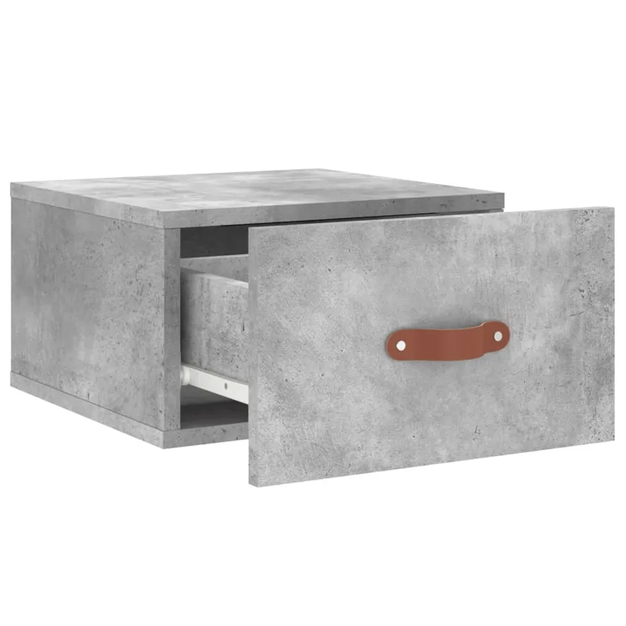 Table de chevet murale gris béton 35x35x20 cm - 4