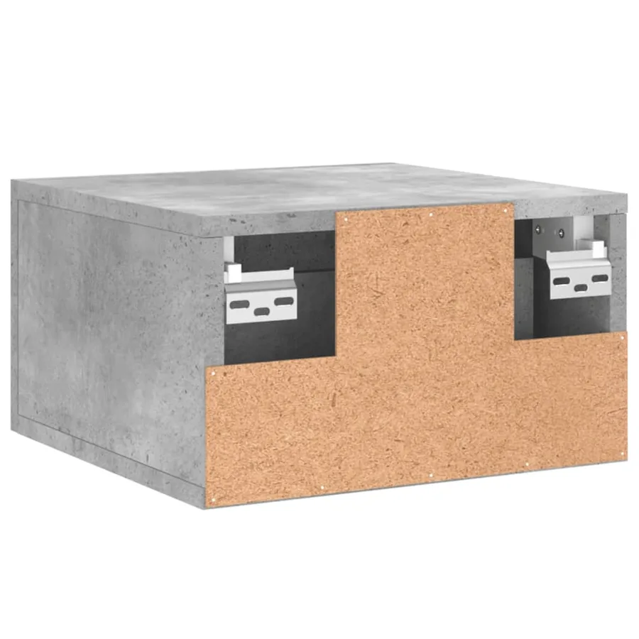 Table de chevet murale gris béton 35x35x20 cm - 5