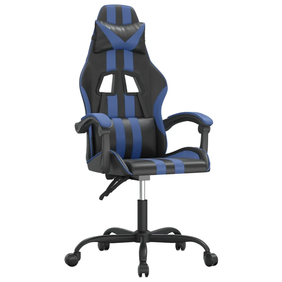 Chaise de jeu Noir et bleu Similicuir - 2