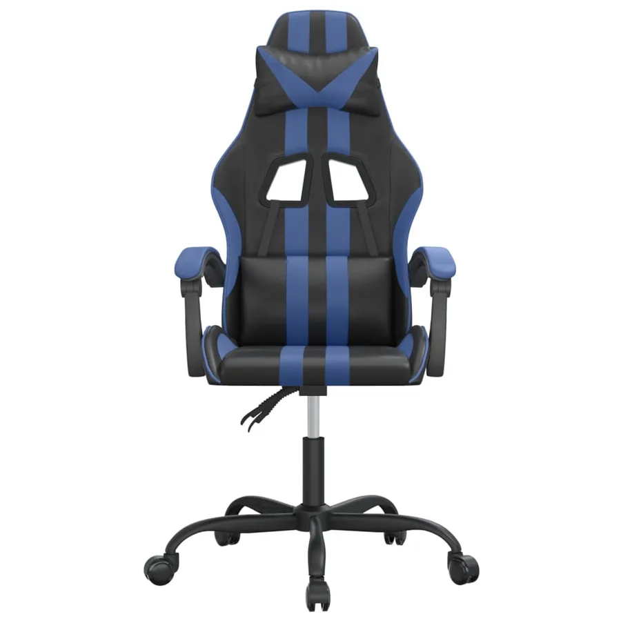 Chaise de jeu Noir et bleu Similicuir - 3