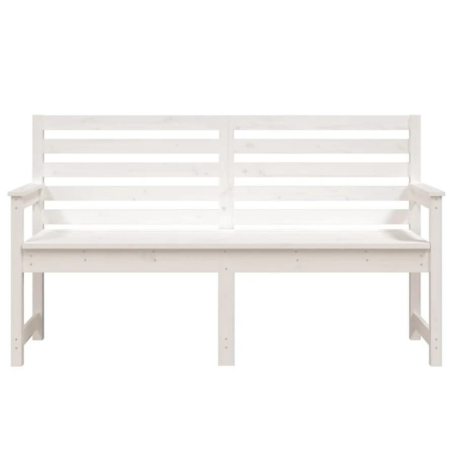 Banc de jardin blanc 159,5x48x91,5 cm bois massif de pin - 4