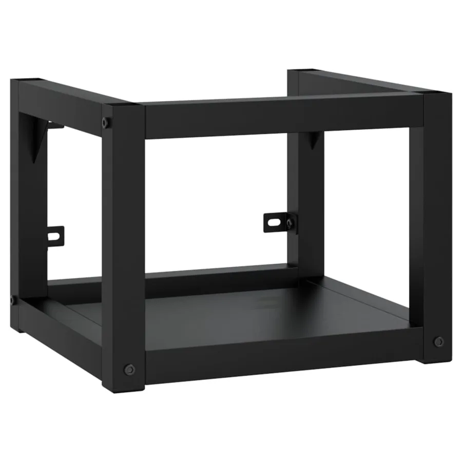 Cadre de lavabo de salle de bain mural Noir 40x38x31 cm Fer - 2
