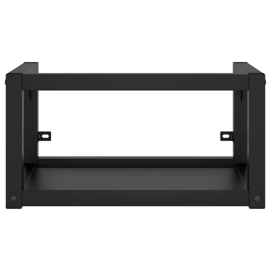 Cadre de lavabo de salle de bain mural Noir 40x38x31 cm Fer - 3