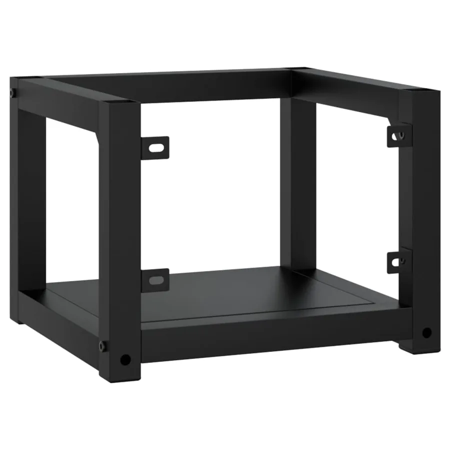 Cadre de lavabo de salle de bain mural Noir 40x38x31 cm Fer - 5