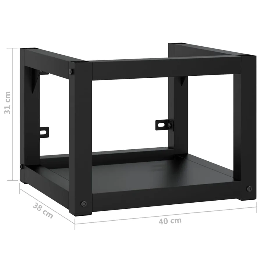Cadre de lavabo de salle de bain mural Noir 40x38x31 cm Fer - 7