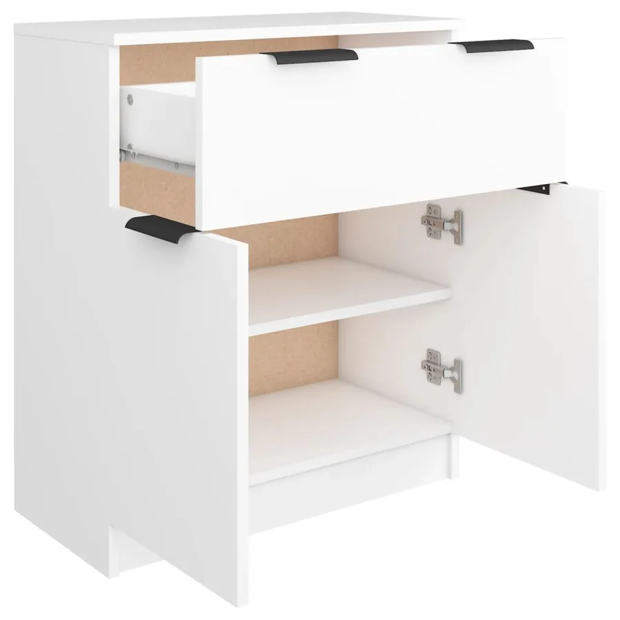 Buffet Blanc 60x30x70 cm Bois d'ingénierie - 7