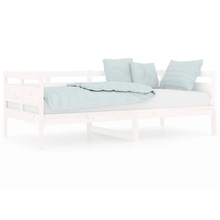 Lit de jour sans matelas blanc bois de pin massif 90x190 cm - 2