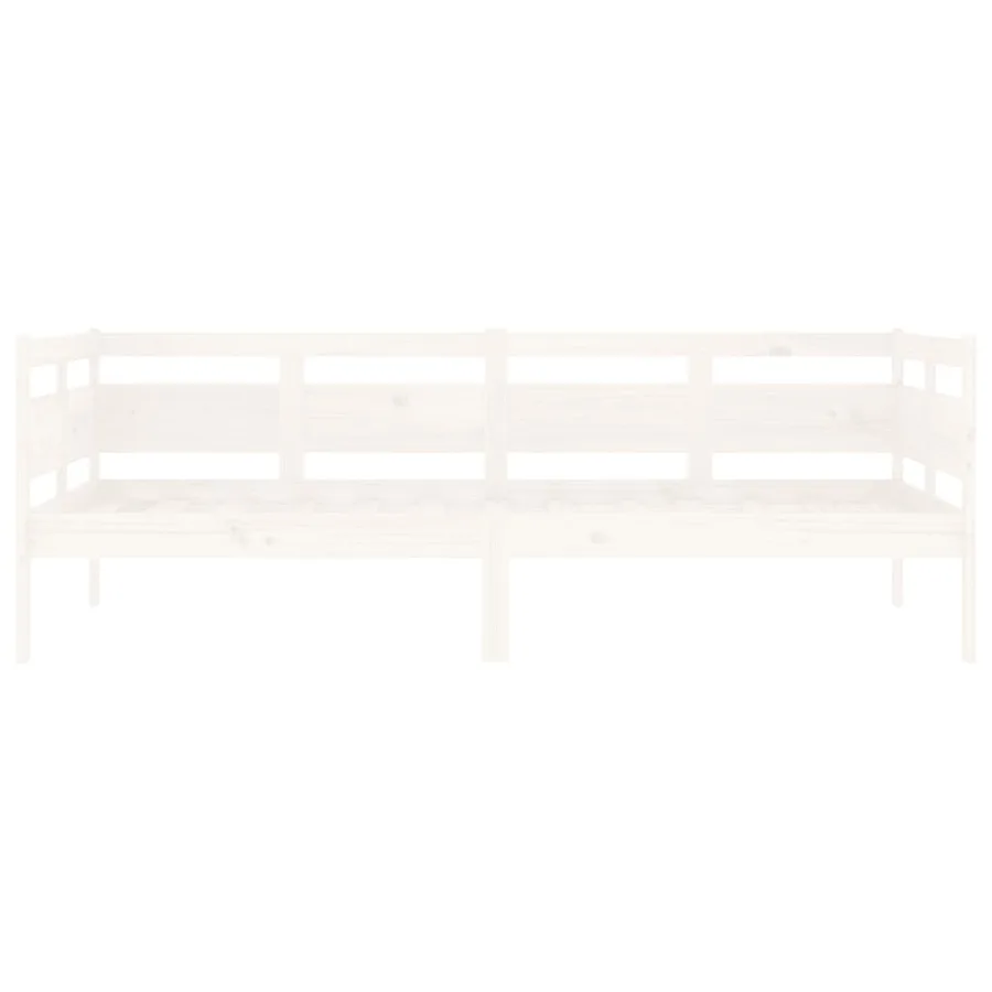 Lit de jour sans matelas blanc bois de pin massif 90x190 cm - 5