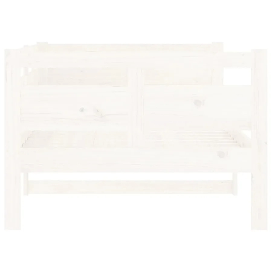 Lit de jour sans matelas blanc bois de pin massif 90x190 cm - 6