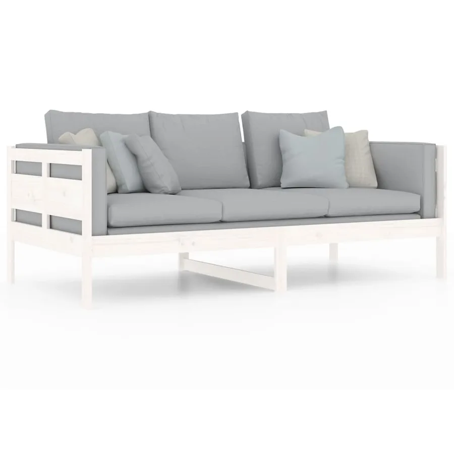 Lit de jour sans matelas blanc bois de pin massif 90x190 cm - 7