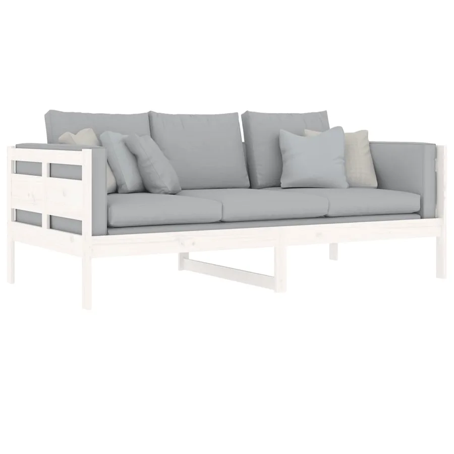 Lit de jour sans matelas blanc bois de pin massif 90x190 cm - 8