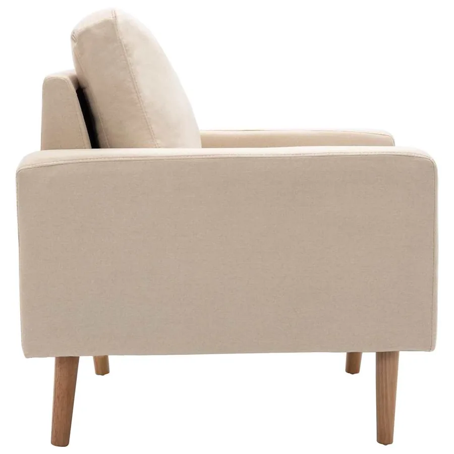 Fauteuil Crème Tissu - 4