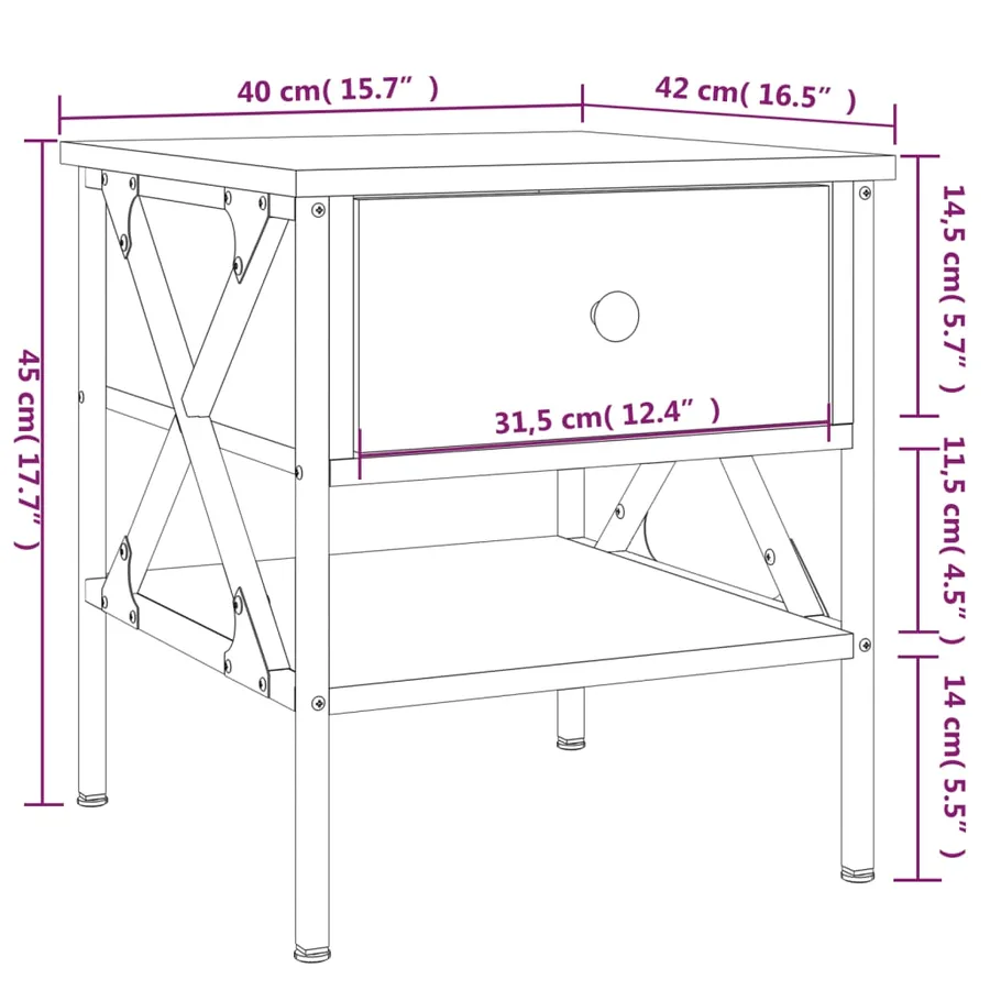Tables de chevet 2 pcs chêne marron 40x42x45 cm bois ingénierie - 12