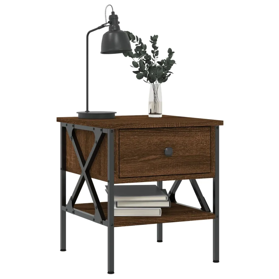 Tables de chevet 2 pcs chêne marron 40x42x45 cm bois ingénierie - 3