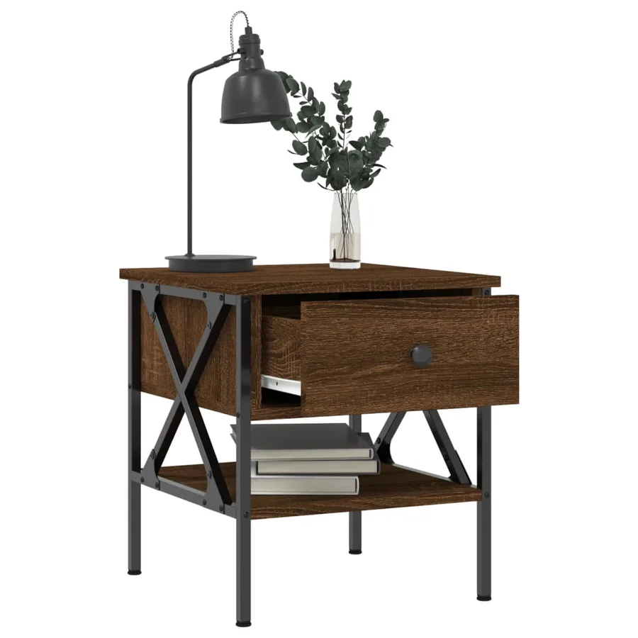 Tables de chevet 2 pcs chêne marron 40x42x45 cm bois ingénierie - 4