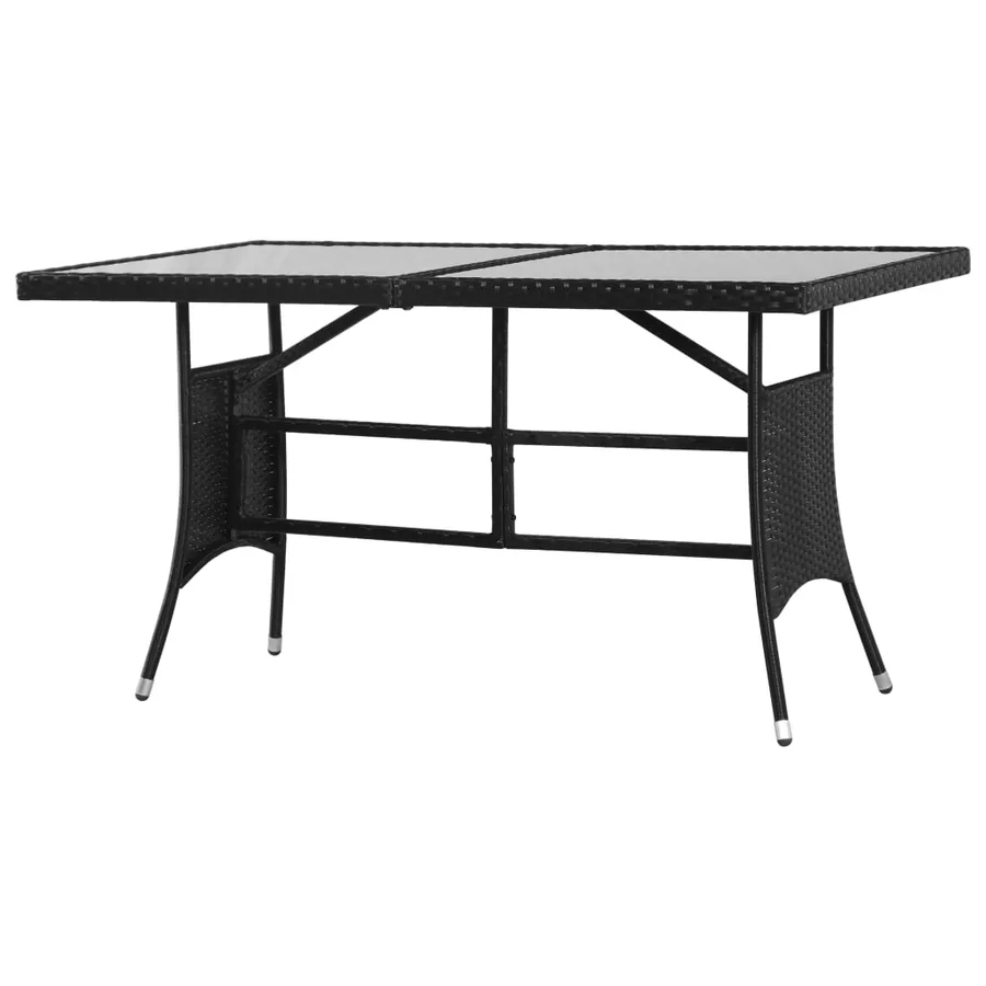 Ensemble à manger de jardin 5 pcs Résine tressée Noir - 6