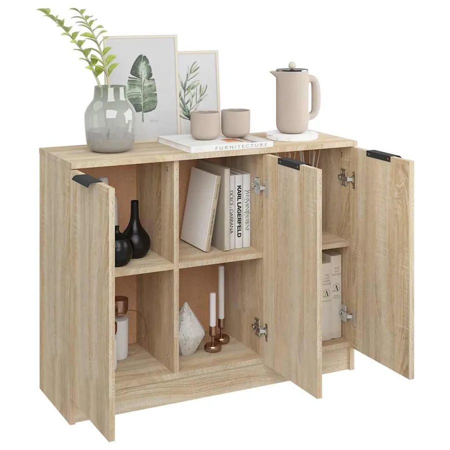 Buffet Chêne sonoma 90,5x30x70 cm Bois d'ingénierie - 4