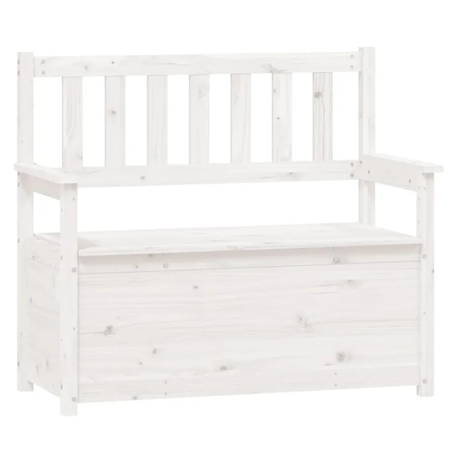 Banc Blanc 112,5x51,5x96,5 cm Bois de pin massif - 2