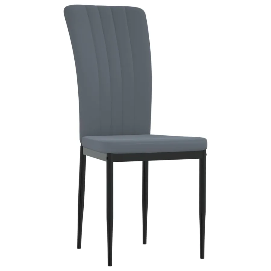 Chaises à manger lot de 4 Gris foncé Velours - 3