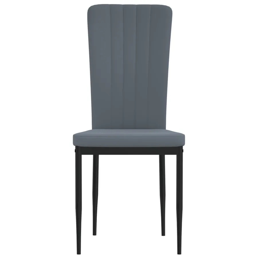 Chaises à manger lot de 4 Gris foncé Velours - 4