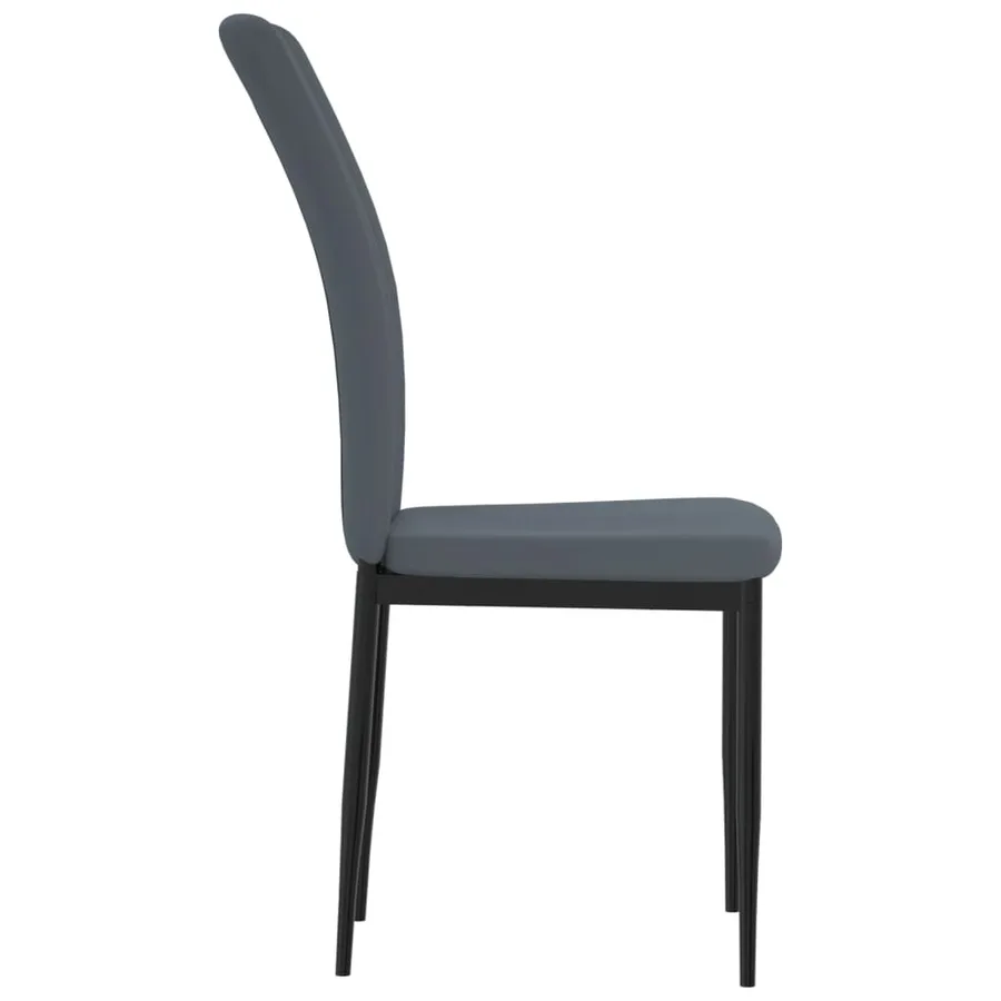Chaises à manger lot de 4 Gris foncé Velours - 5