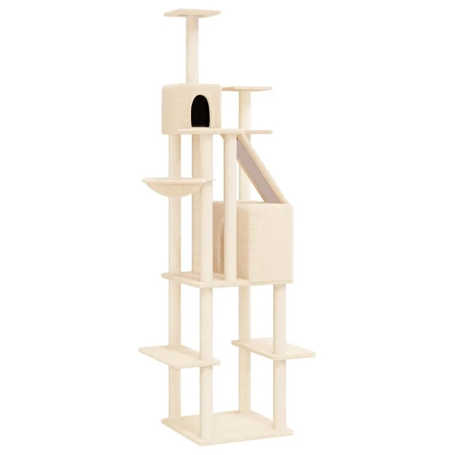 Arbre à chat avec griffoirs en sisal Crème 201 cm - 2