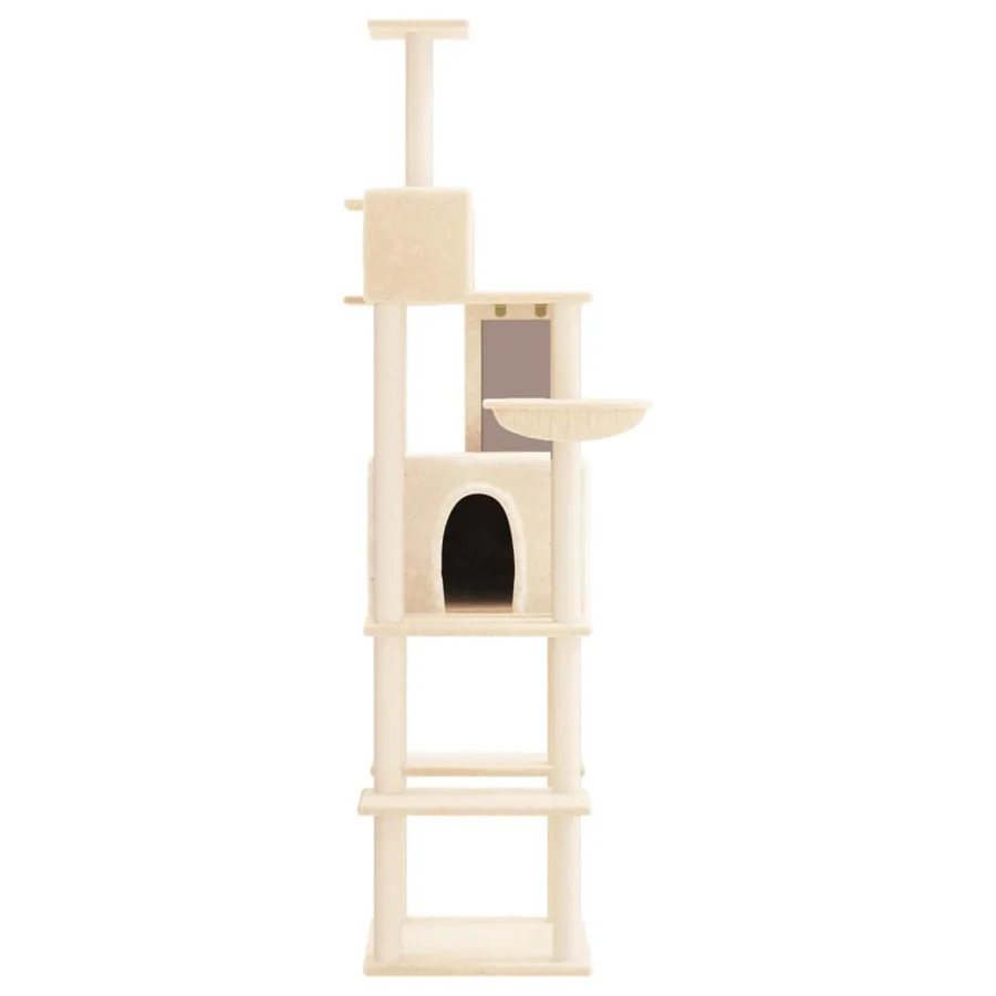 Arbre à chat avec griffoirs en sisal Crème 201 cm - 3