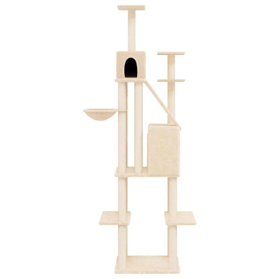 Arbre à chat avec griffoirs en sisal Crème 201 cm - 4