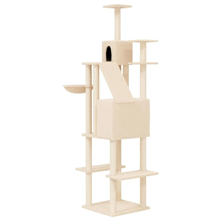 Arbre à chat avec griffoirs en sisal Crème 201 cm - 5
