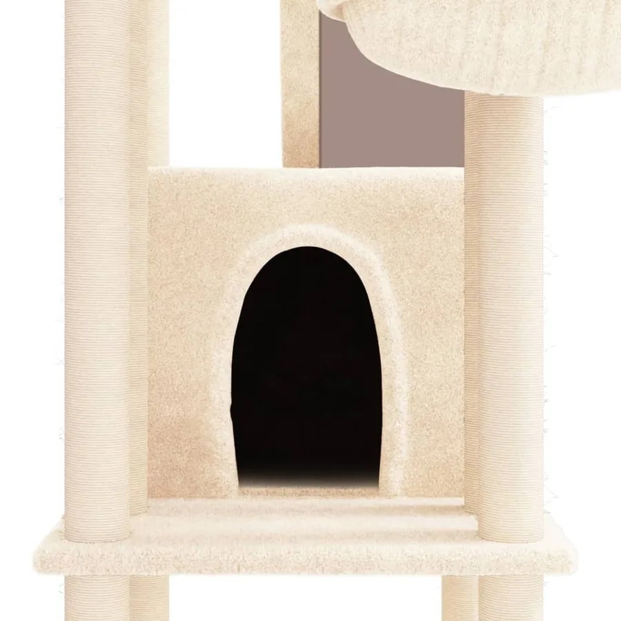 Arbre à chat avec griffoirs en sisal Crème 201 cm - 6