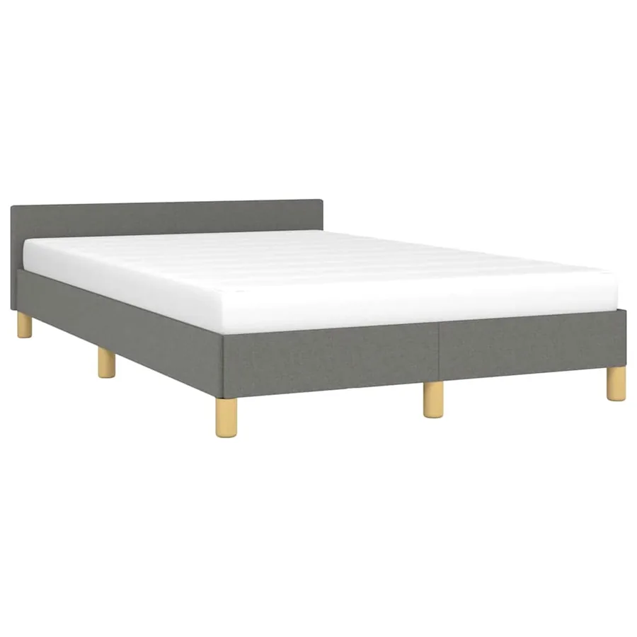 Cadre de lit sans matelas gris foncé 120x200 cm tissu - 3