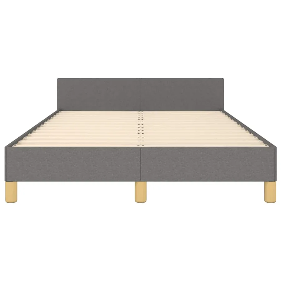 Cadre de lit sans matelas gris foncé 120x200 cm tissu - 5