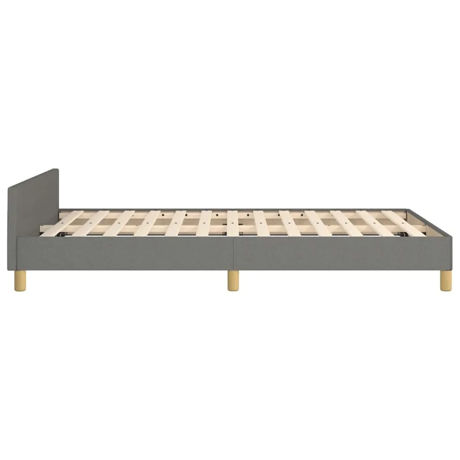 Cadre de lit sans matelas gris foncé 120x200 cm tissu - 6