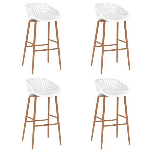 Tabourets de bar lot de 4 blanc