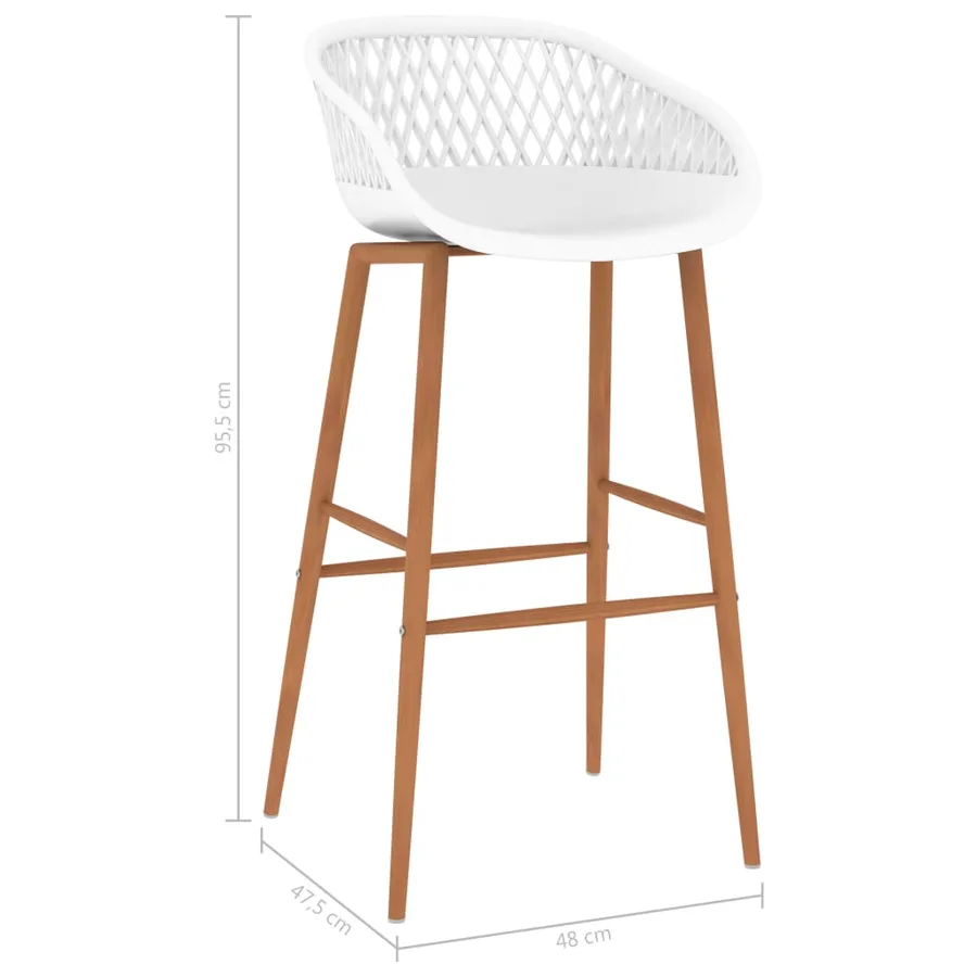 Tabourets de bar lot de 4 blanc - 7