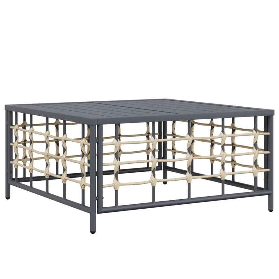 Salon de jardin 4 pcs avec coussins anthracite résine tressée - 6