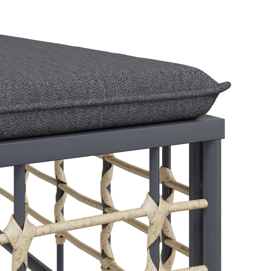 Salon de jardin 4 pcs avec coussins anthracite résine tressée - 7