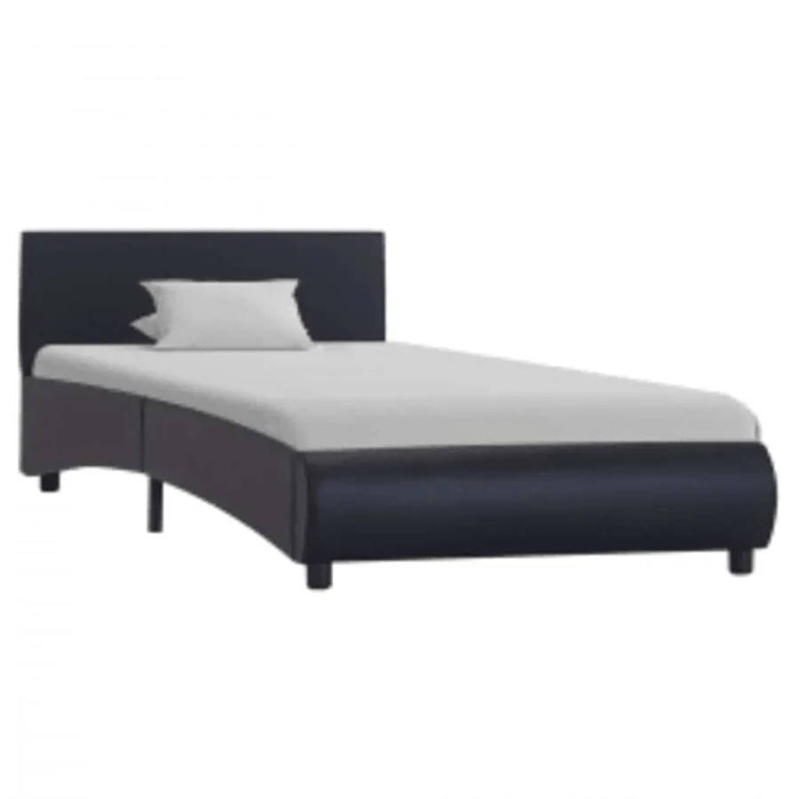 Cadre de lit avec LED sans matelas noir 100x200 cm - 2
