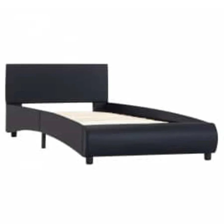 Cadre de lit avec LED sans matelas noir 100x200 cm - 3