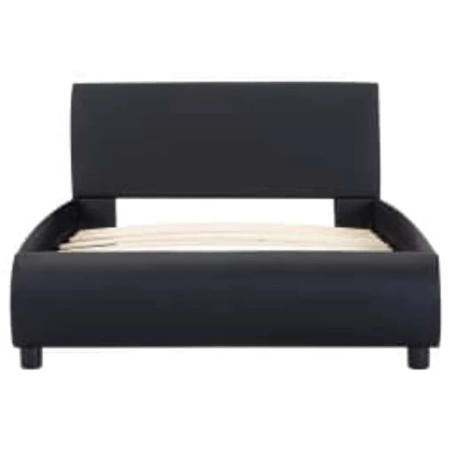 Cadre de lit avec LED sans matelas noir 100x200 cm - 4