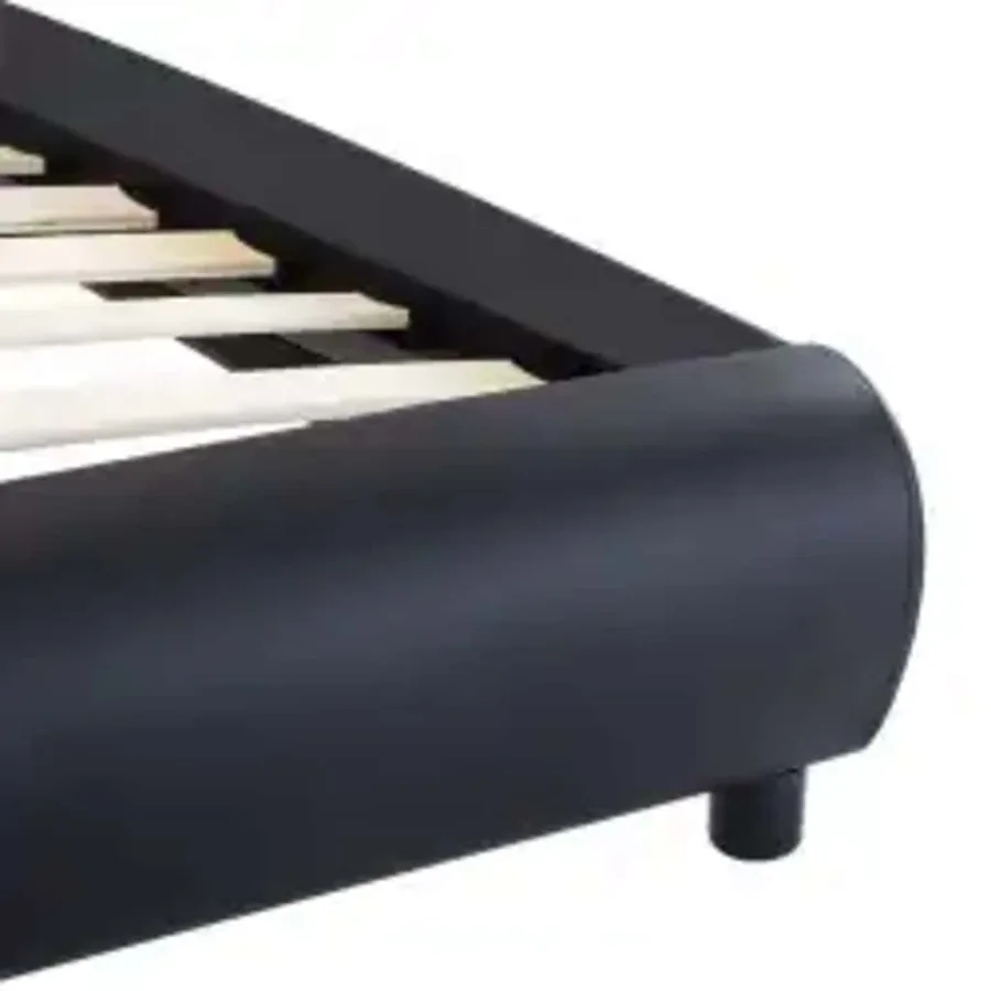 Cadre de lit avec LED sans matelas noir 100x200 cm - 7